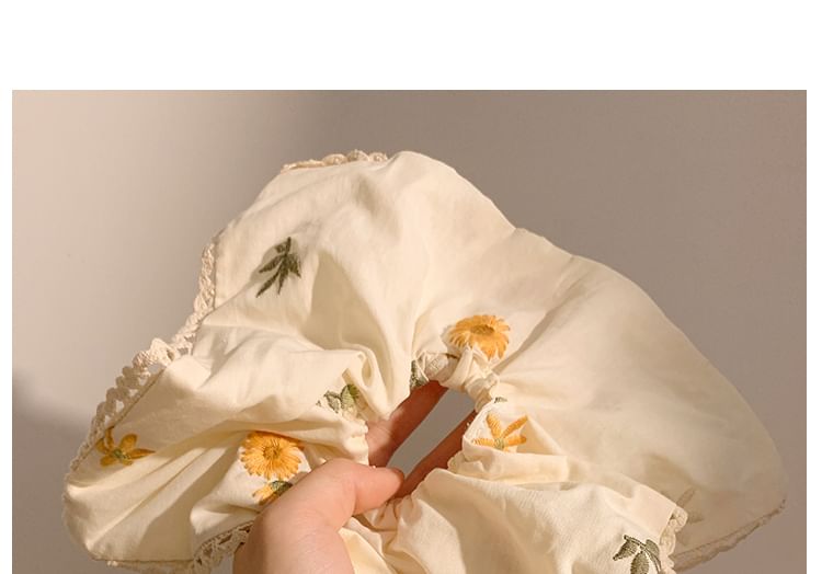 / (Various Floral Embroidered Scrunchie Bandana Designs)