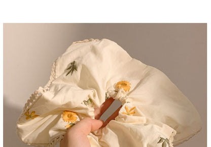 / (Various Floral Embroidered Scrunchie Bandana Designs)