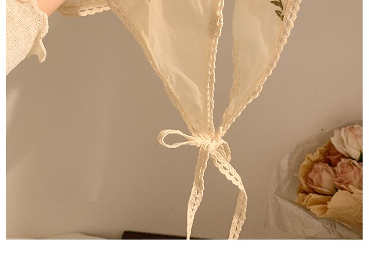 / (Various Floral Embroidered Scrunchie Bandana Designs)