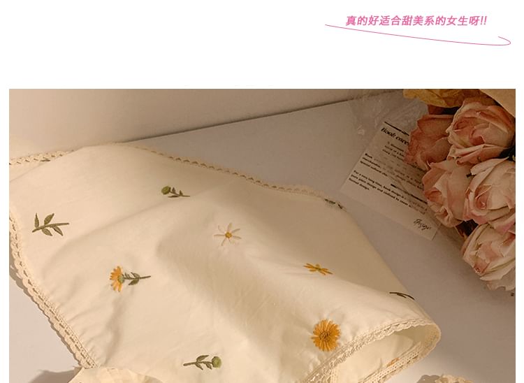 / (Various Floral Embroidered Scrunchie Bandana Designs)