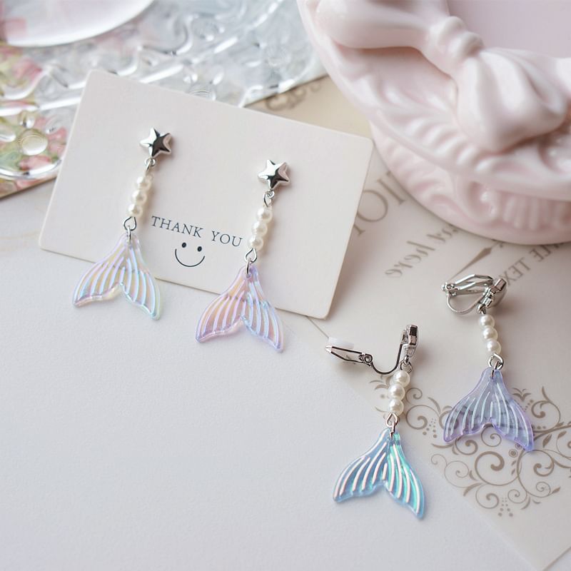 Alloy Designs) Earring (Various Dangle Tail Mermaid