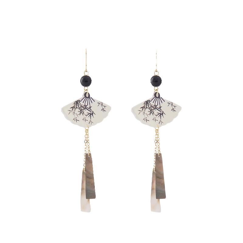 Earring Fan Alloy Dangle