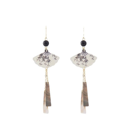 Earring Fan Alloy Dangle