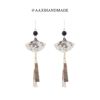 Earring Fan Alloy Dangle