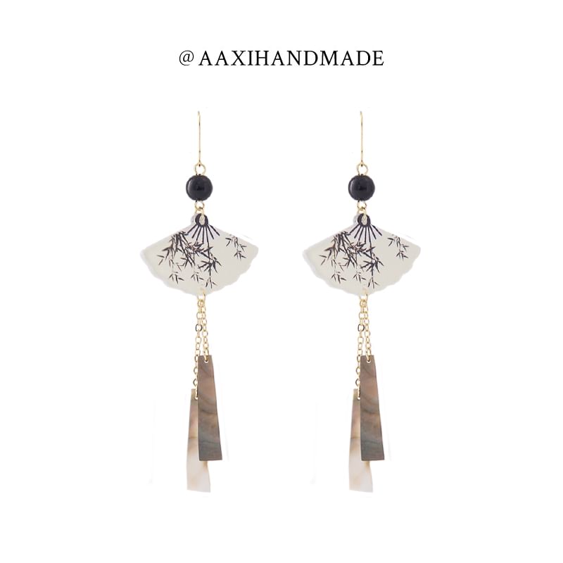 Earring Fan Alloy Dangle