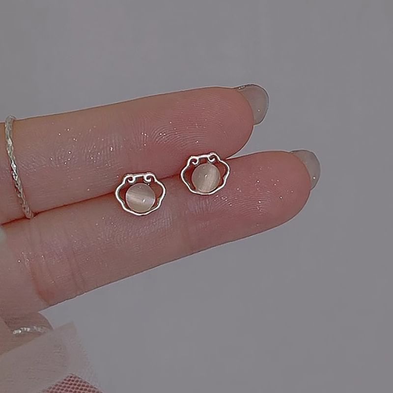 Eye Cat Earring Stud Stone