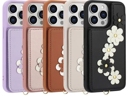 Phone Case Leather Faux Floral