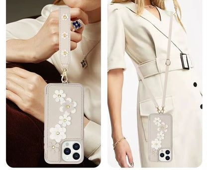 Phone Case Leather Faux Floral
