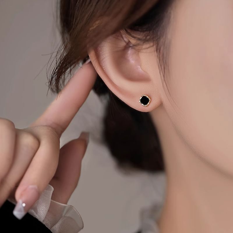 Square Ear Stud Silver Sterling