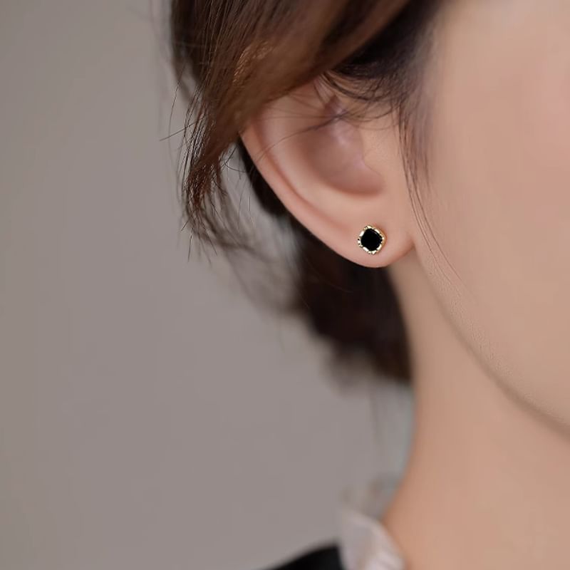 Square Ear Stud Silver Sterling