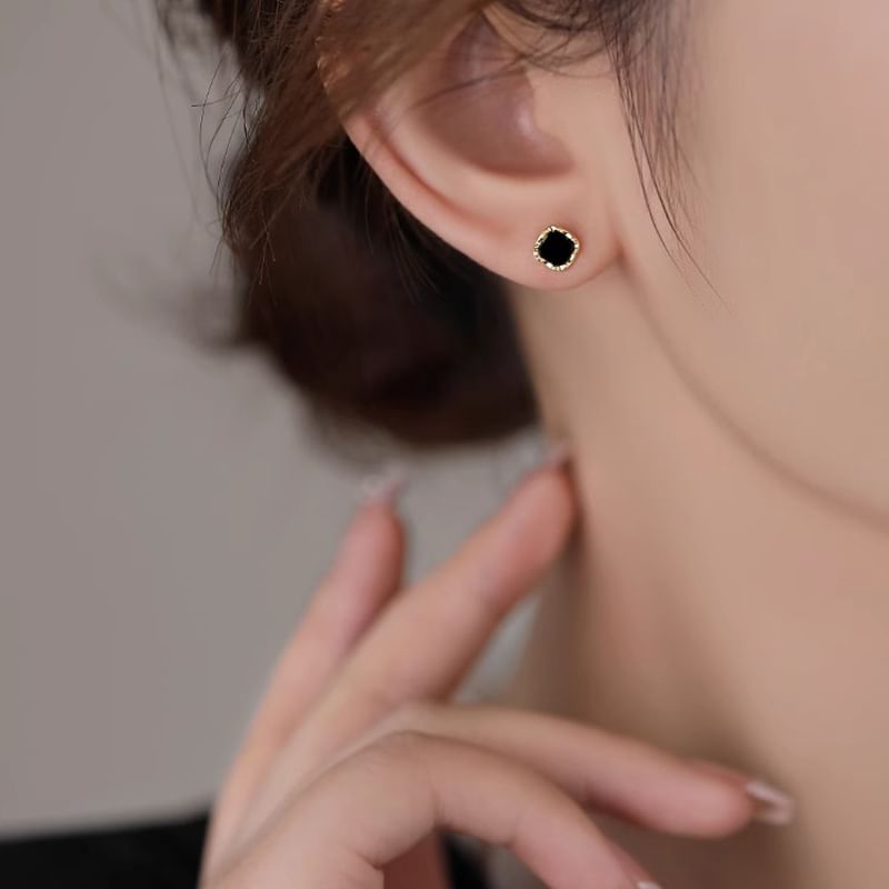 Square Ear Stud Silver Sterling