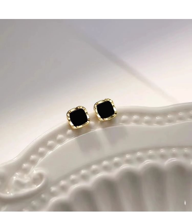 Square Ear Stud Silver Sterling