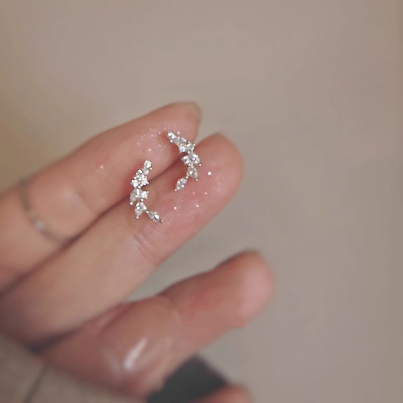 Sterling Ear Silver Stud Rhinestone