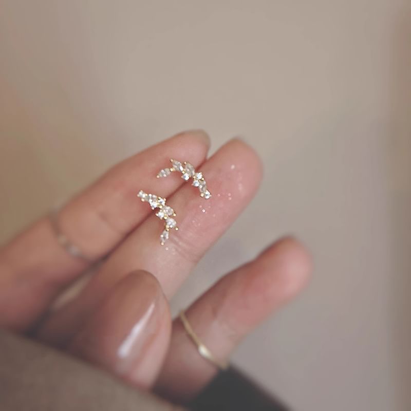 Sterling Ear Silver Stud Rhinestone