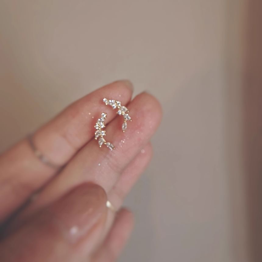 Sterling Ear Silver Stud Rhinestone