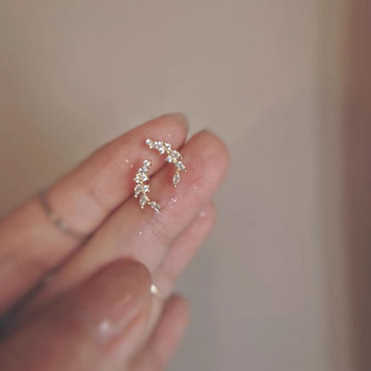 Sterling Ear Silver Stud Rhinestone