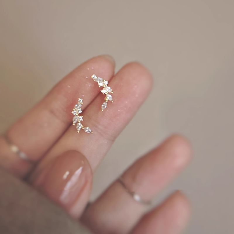 Sterling Ear Silver Stud Rhinestone