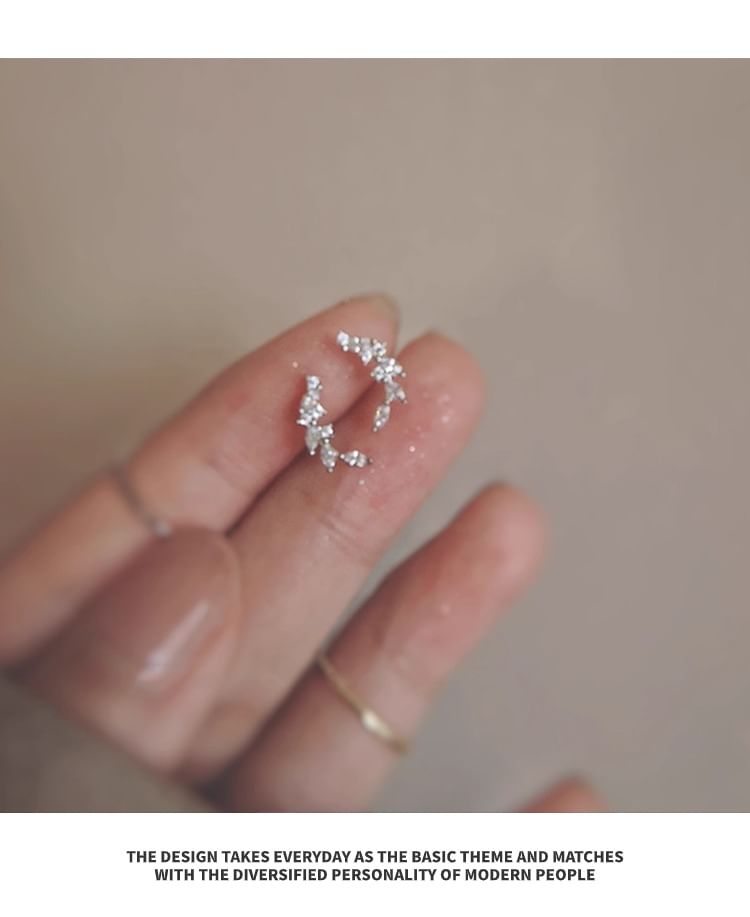 Sterling Ear Silver Stud Rhinestone