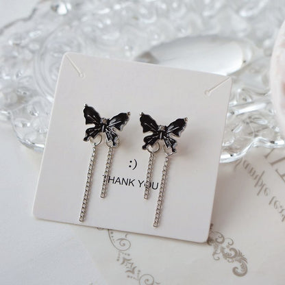 Drop Earring Enamel / Clip Butterfly On