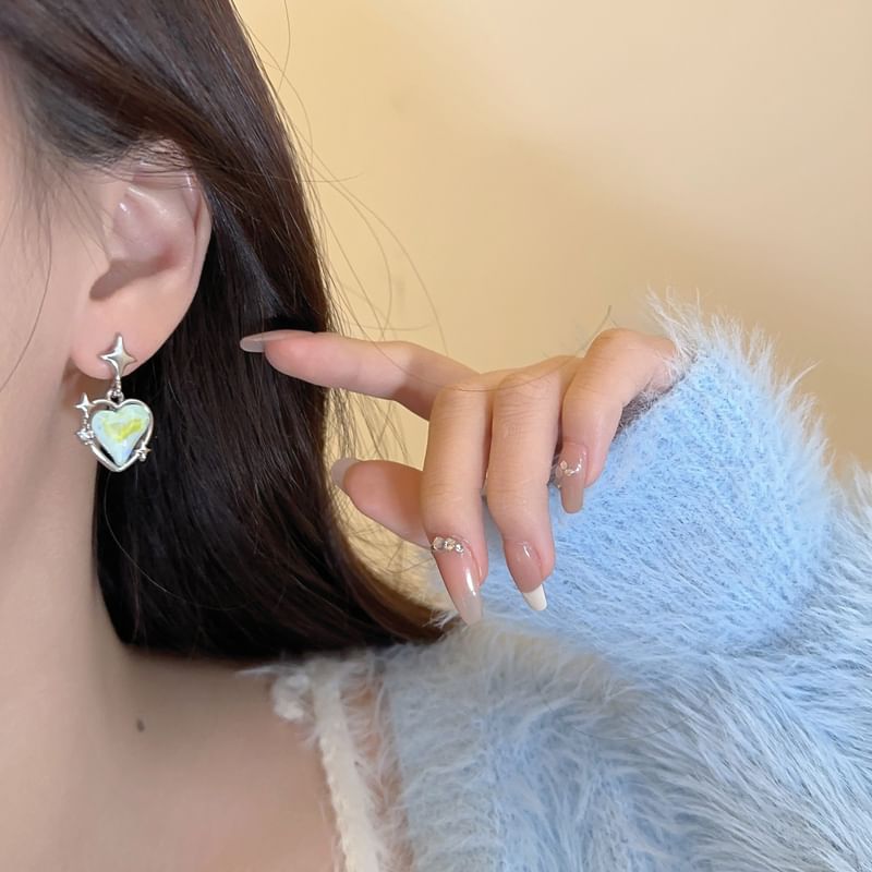 / On Heart Clip Star Earring Drop