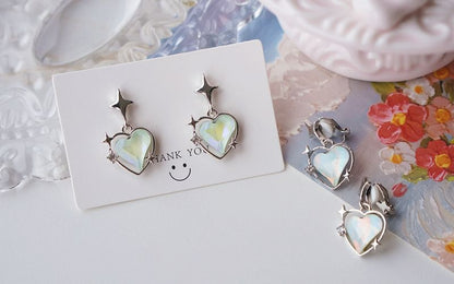 / On Heart Clip Star Earring Drop