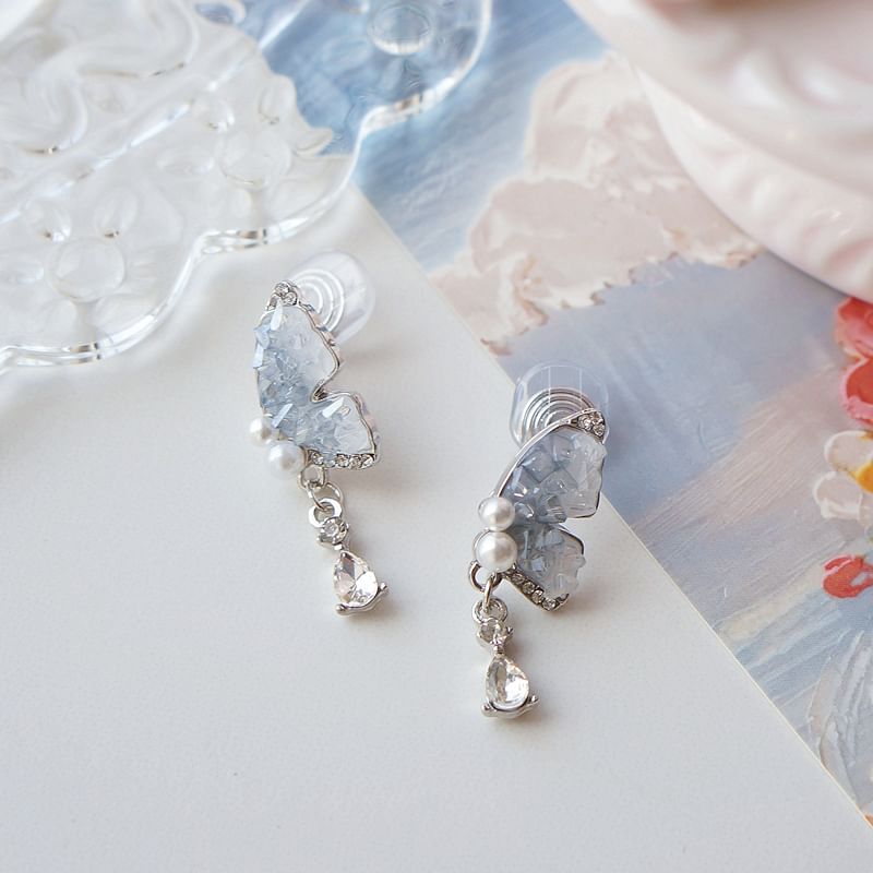 Drop Earring Butterfly Clip / On