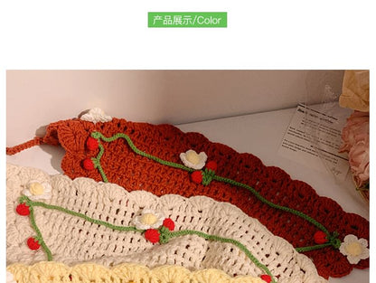 Bonnet / Floral Crochet Tie Hair Hat