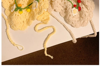 Bonnet / Floral Crochet Tie Hair Hat