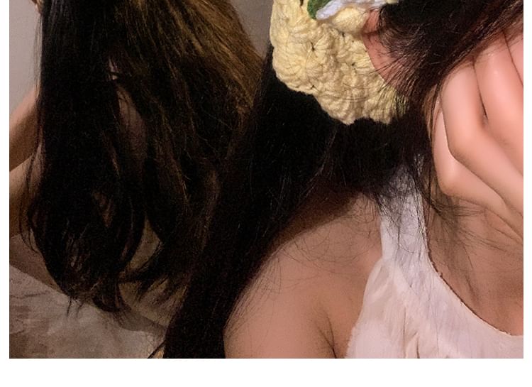 Bonnet / Floral Crochet Tie Hair Hat