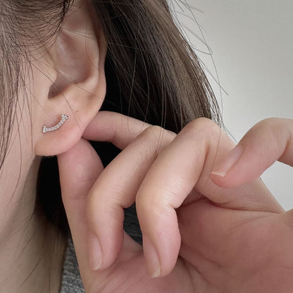 Sterling Stud Rhinestone Silver Earring