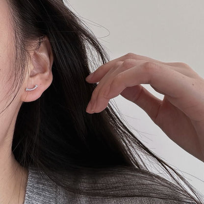 Sterling Stud Rhinestone Silver Earring