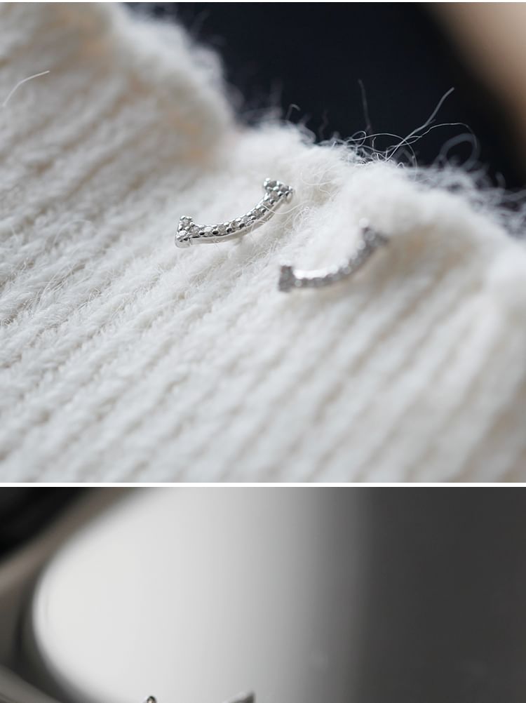 Sterling Stud Rhinestone Silver Earring