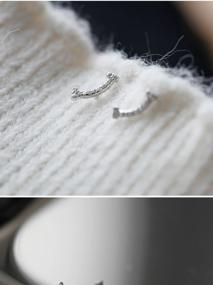 Sterling Stud Rhinestone Silver Earring