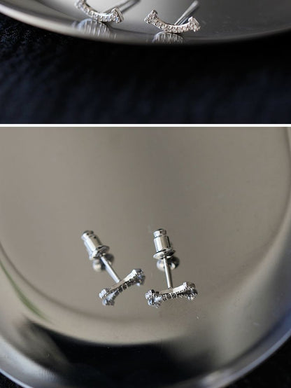 Sterling Stud Rhinestone Silver Earring