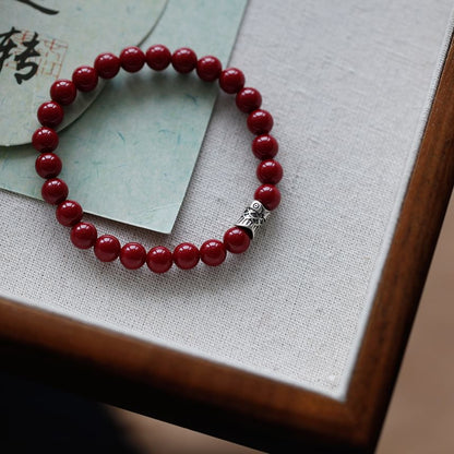 Silver Beaded Charm Bracelet