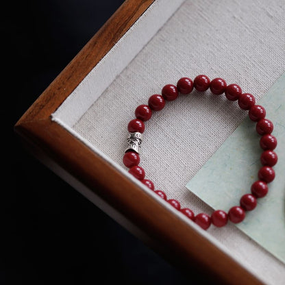 Silver Beaded Charm Bracelet