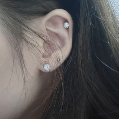 Ball Stud Earring Rhinestone