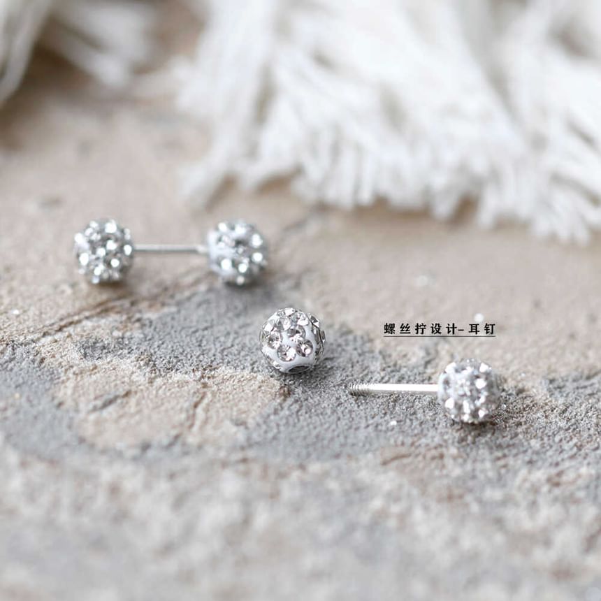 Ball Stud Earring Rhinestone