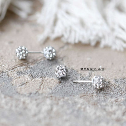 Ball Stud Earring Rhinestone