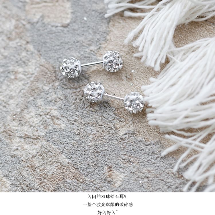 Ball Stud Earring Rhinestone