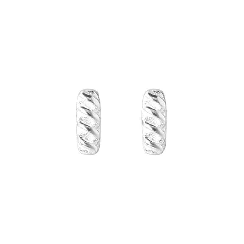 Earring Silver Sterling Baguette Stud