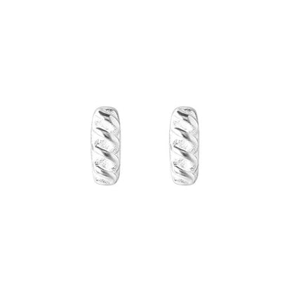 Earring Silver Sterling Baguette Stud