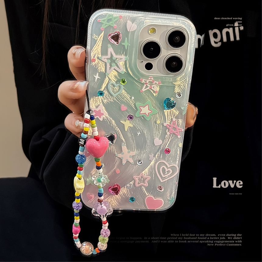 Case Star Decoration / Set Phone Adhesive Strap Rhinestone