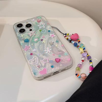 Case Star Decoration / Set Phone Adhesive Strap Rhinestone