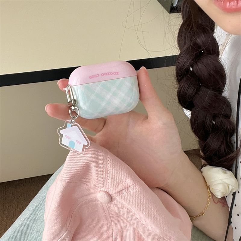 Earphone Pro / (Various AirPods Skin Case Charm Plaid Designs)