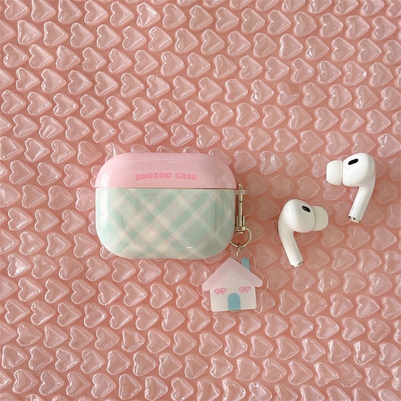 Earphone Pro / (Various AirPods Skin Case Charm Plaid Designs)