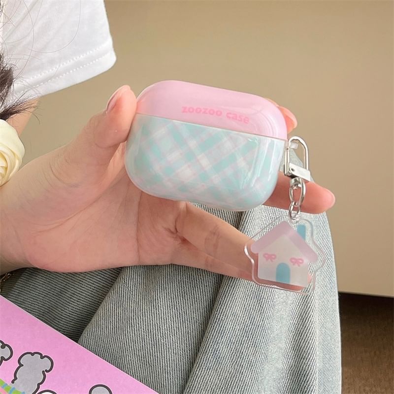 Earphone Pro / (Various AirPods Skin Case Charm Plaid Designs)