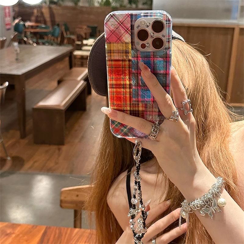 Case Phone Plaid Holographic