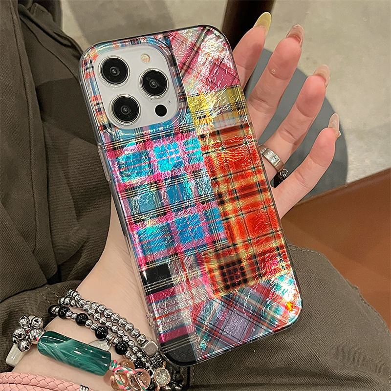 Case Phone Plaid Holographic