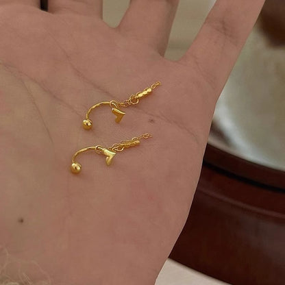 Earring Alloy Heart Threader